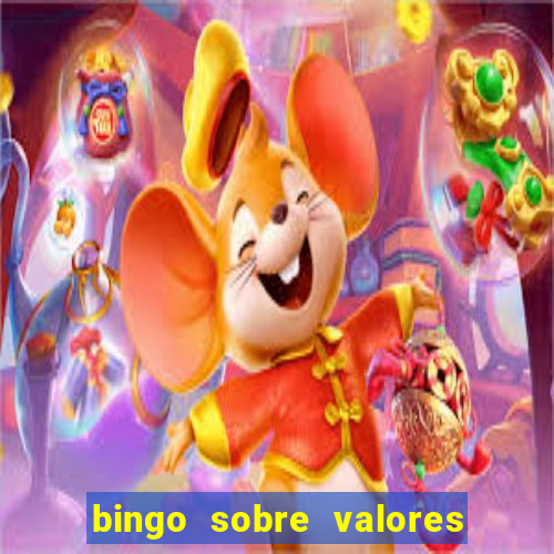 bingo sobre valores para imprimir